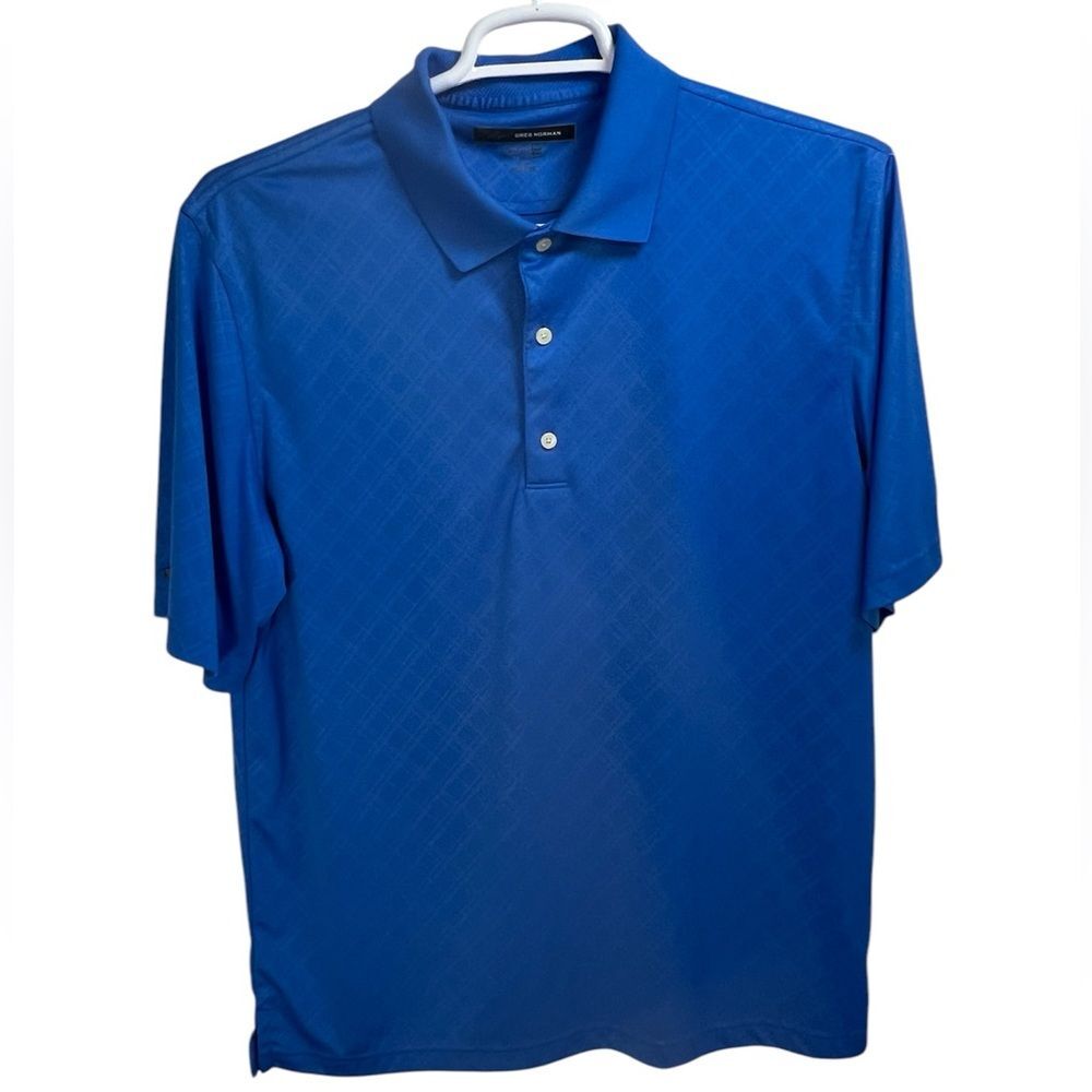 Greg Norman blue polo golf shirt size Large